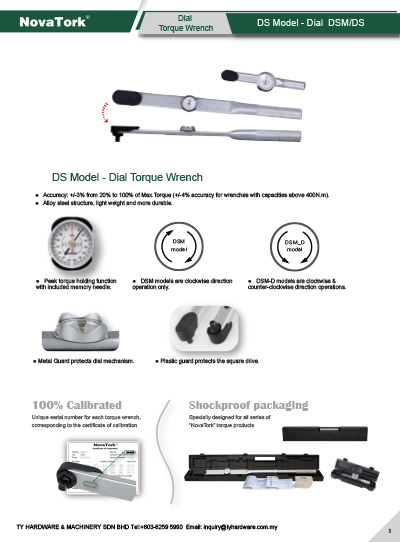 Novatork Hardware Catalogue - Manual Torque Wrench | Torque Spanner